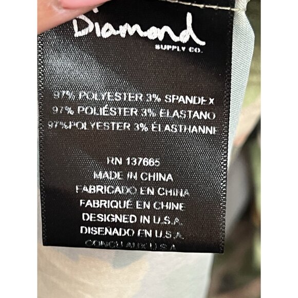 Diamond Supply Co. Satin Camo Jacket Size L Large Green - Picture 5 of 6